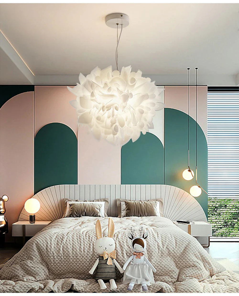 Exquisite Leaves Dimmable LED Ceiling Lights White Remote Control