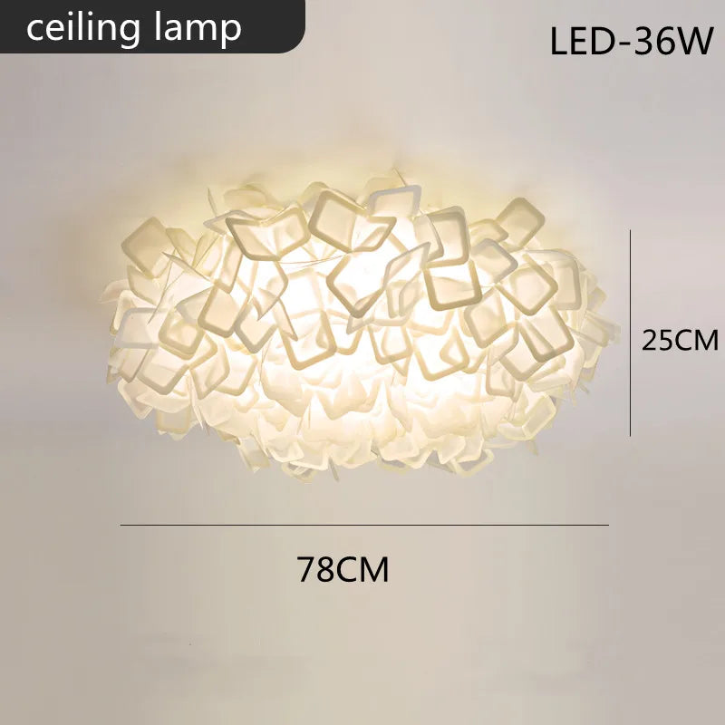 Exquisite Leaves Dimmable LED Ceiling Lights White Remote Control