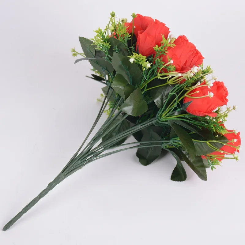 18 Heads Rose Bouquet  Silk  Bouquet Wedding  Flowers