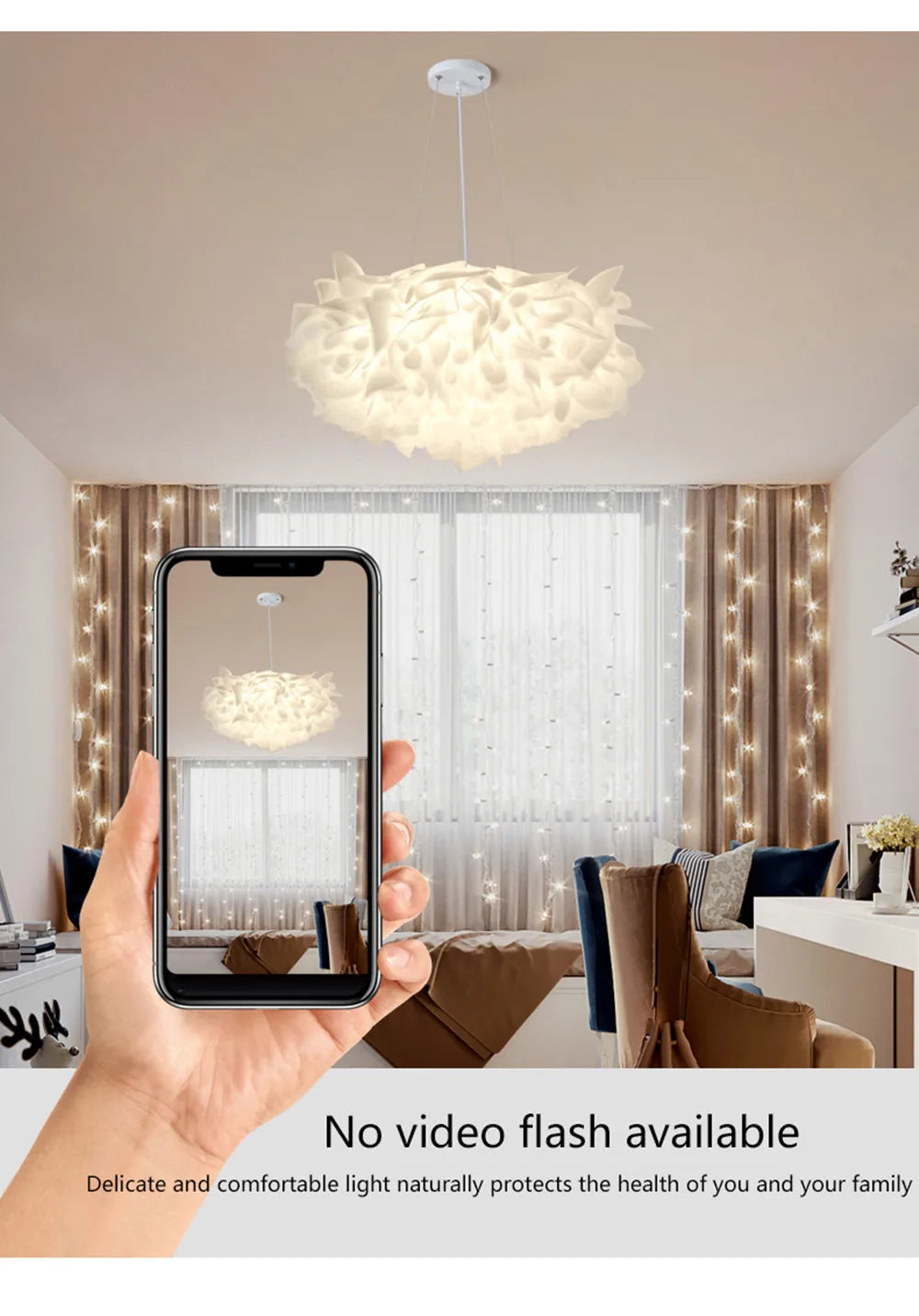 Exquisite Leaves Dimmable LED Ceiling Lights White Remote Control
