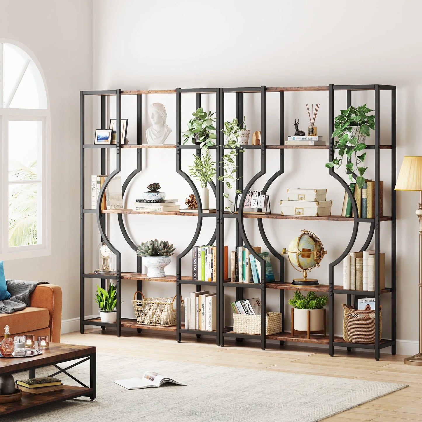 Tribesigns Bookshelf Industrial 5 Tier Etagere Bookcase,