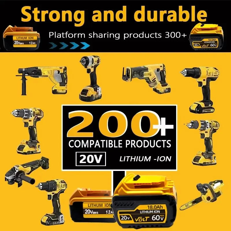 For DeWal Original 20V 12.0Ah MAX Battery Power Tool Replacement For DeWalt 20V 6A 18Volt 20v Battery.