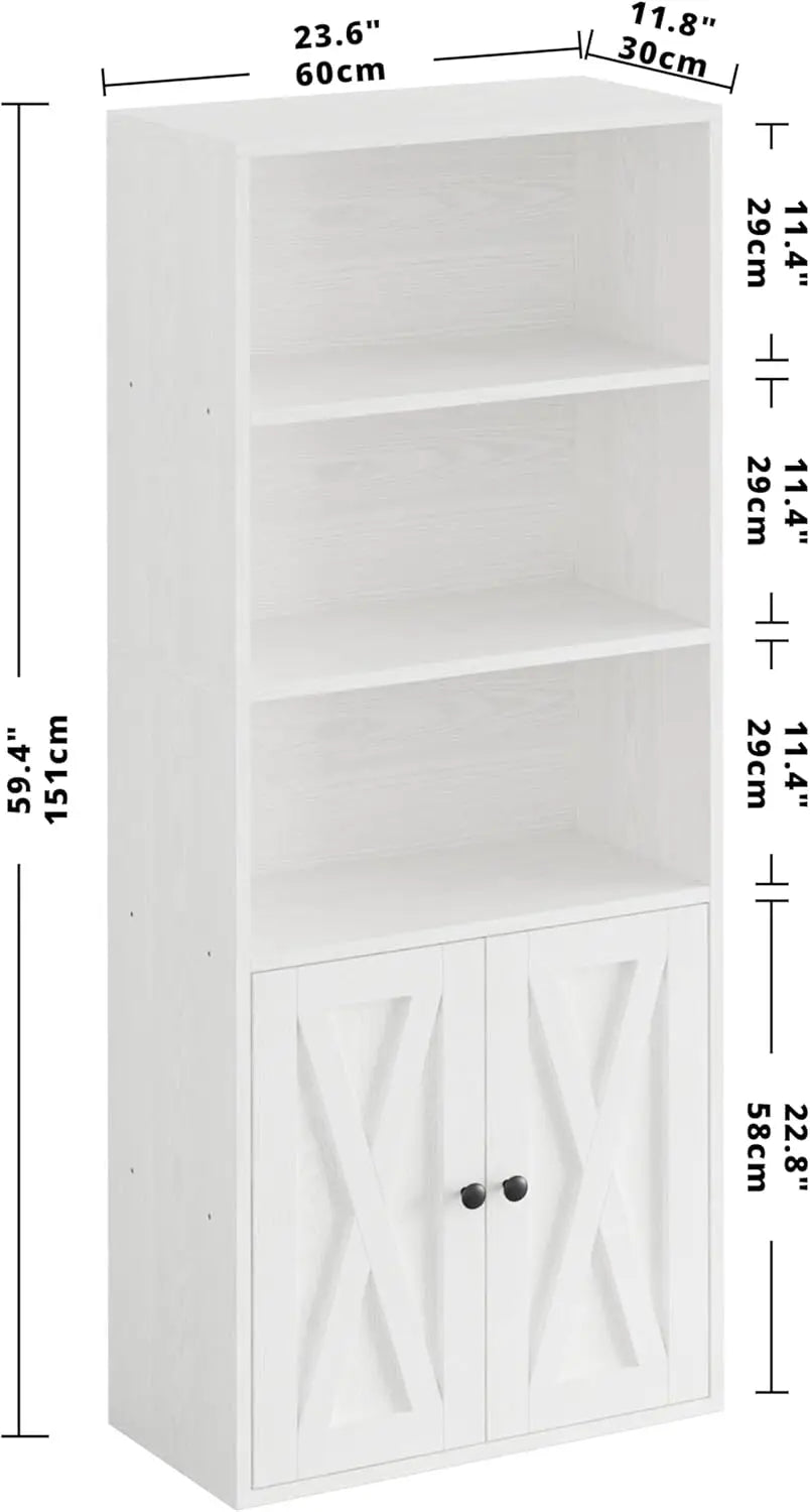 IRONCK Industrial Bookshelves and Bookcases with Doors 11.8 in  5 Shelf  Bookcase