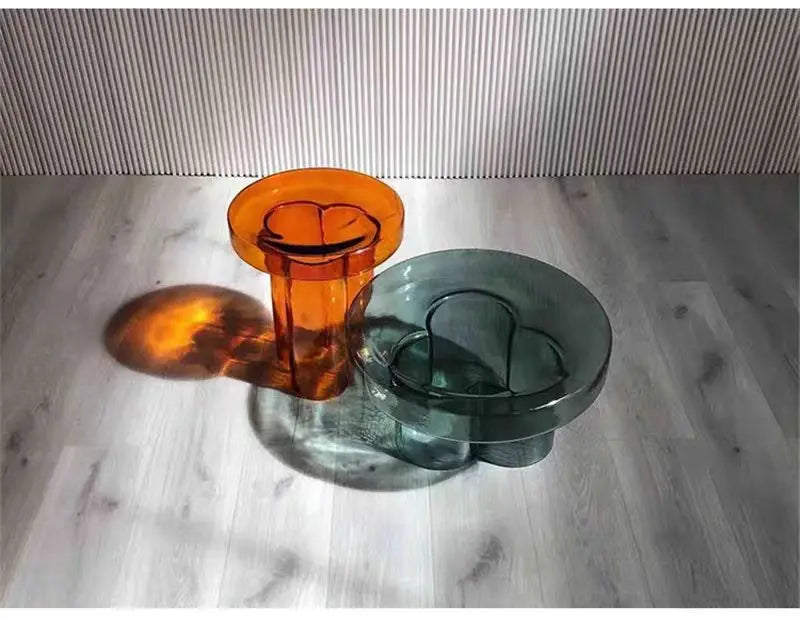 Nordic Creative Glass Coffee Table Living Room Handmade Coffee Table Round
