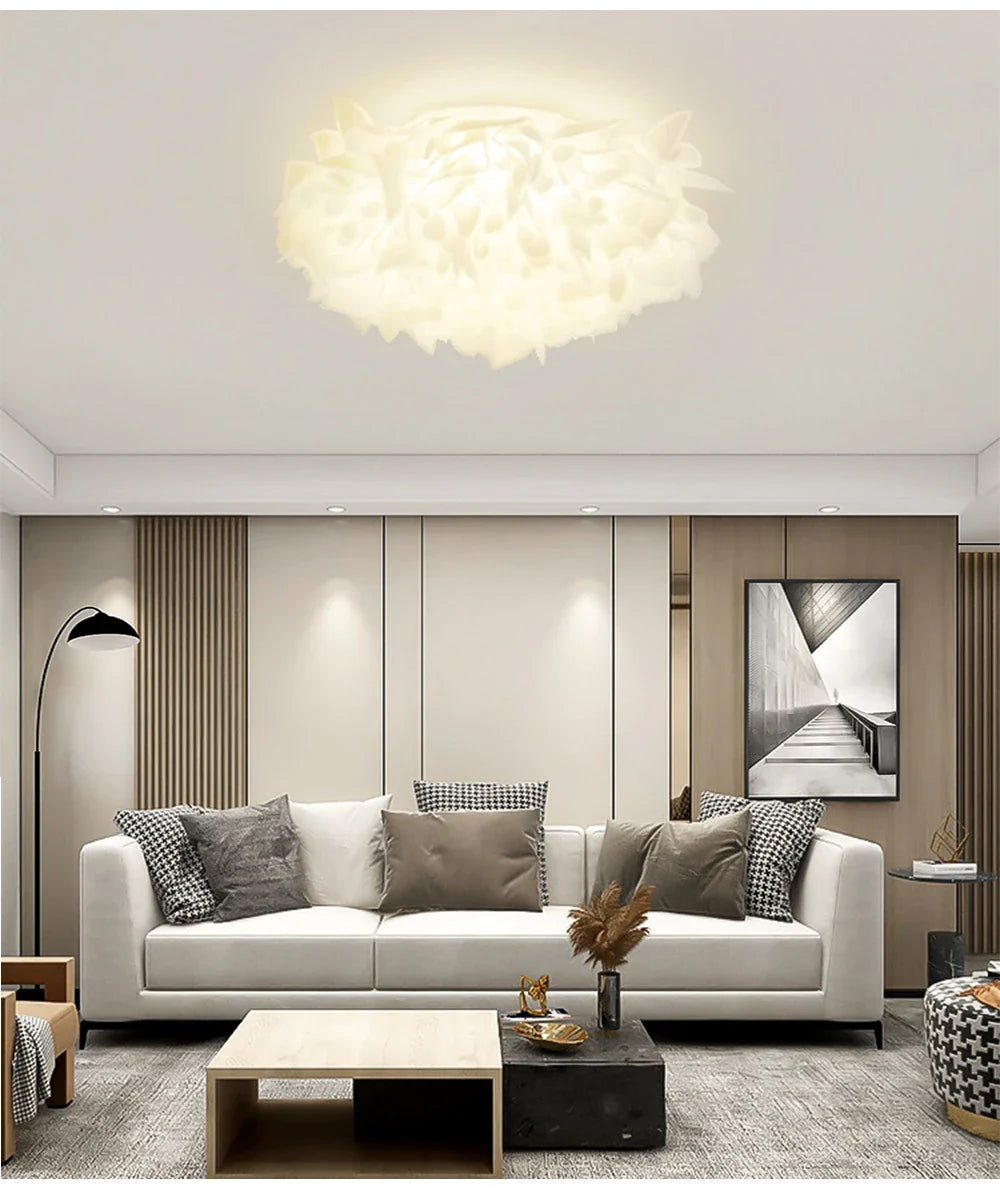 Exquisite Leaves Dimmable LED Ceiling Lights White Remote Control