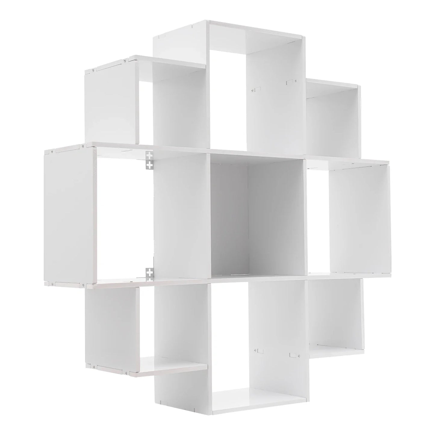 Wall Mounted Irregular Multi-Cube Bookcase, 3-Tier Floating Shelf with 30kg/66lb Load Capacity