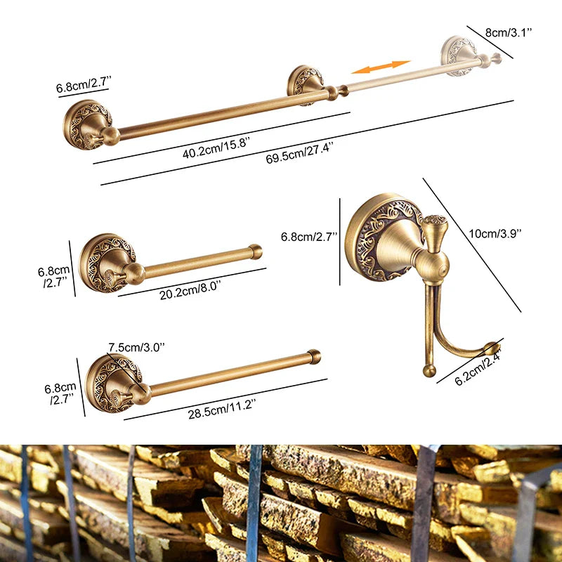 Antique Bronze Bathroom Hardware Set