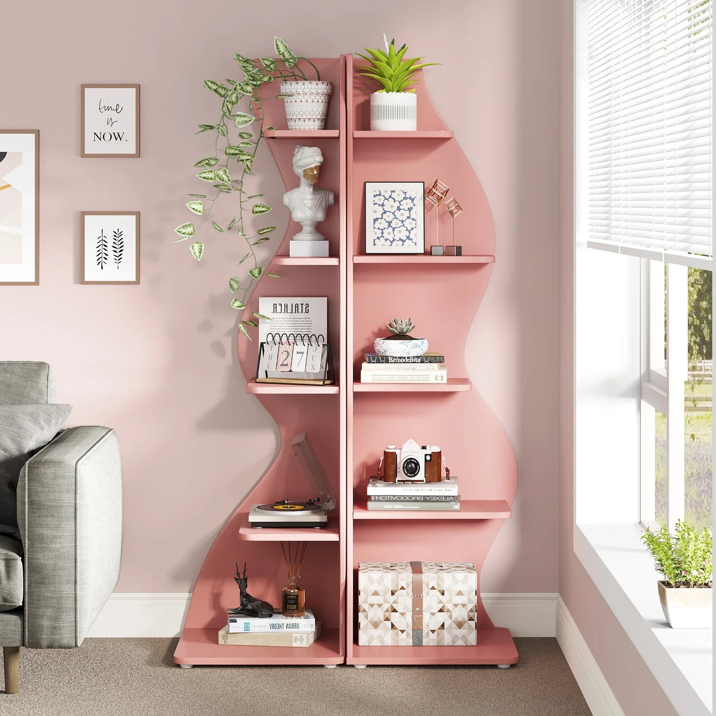 Tribesigns Corner Shelf, Modern 5-Tier Wall