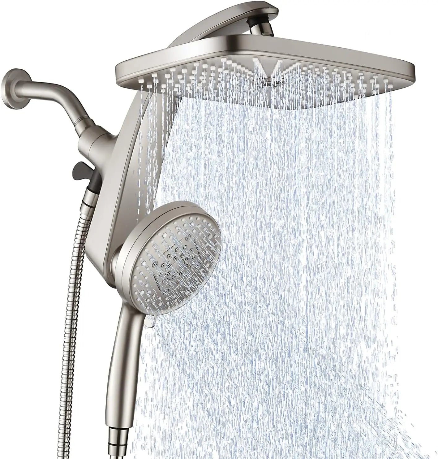 High Pressure Rain Shower Head with Handheld Spray Combo, Magnetic Docking and Power Jets