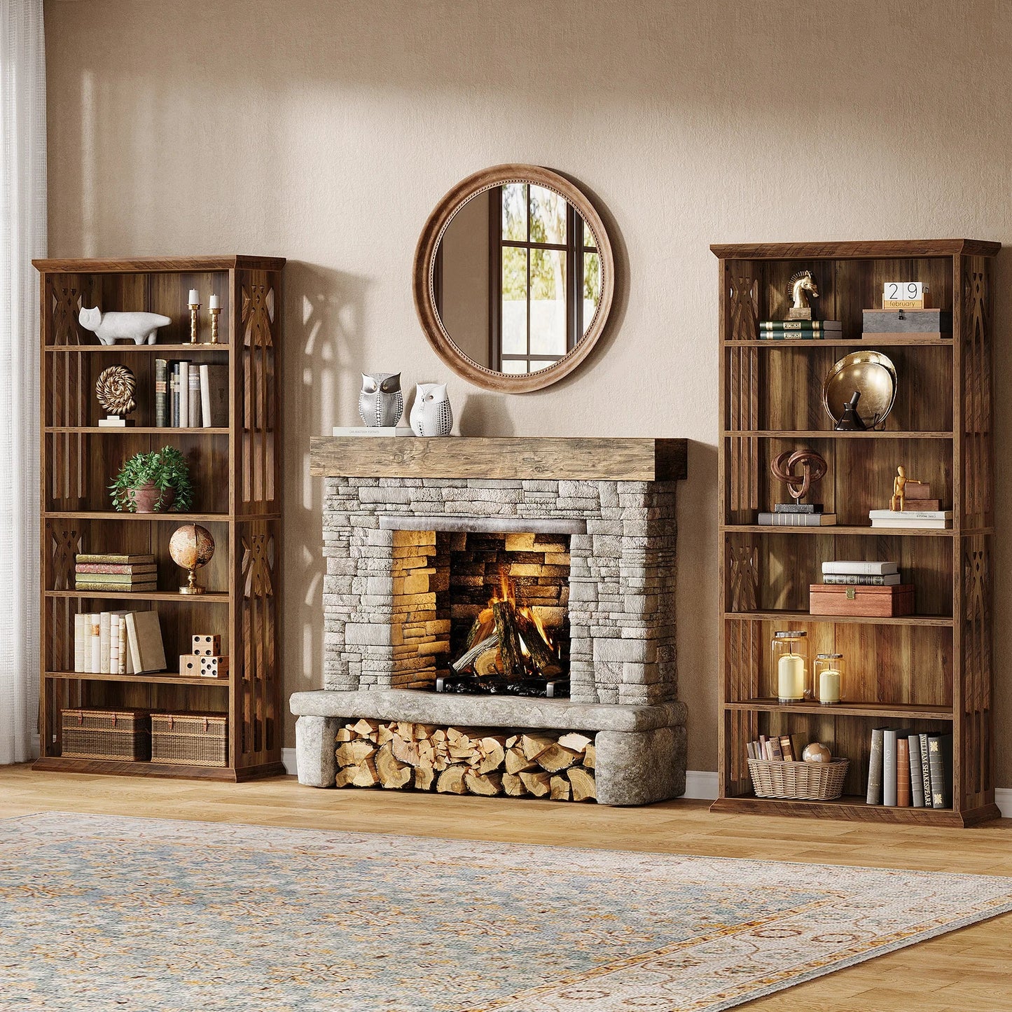Tribesigns 6-Tier Bookshelf, 75-Inch Tall Bookcase,  Freestanding Display Shelves,