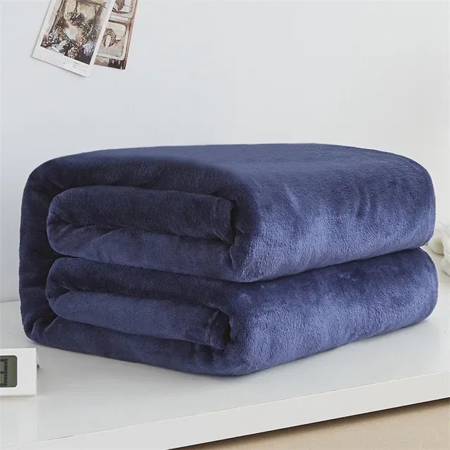 Coral Fleece Flannel Blankets Solid