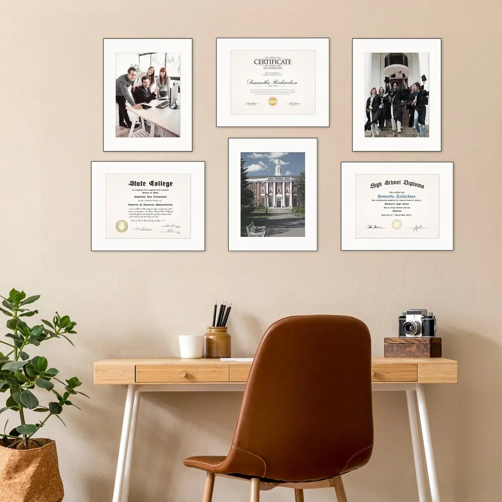 8.5x11 Front Loading Picture Frames Set of 6