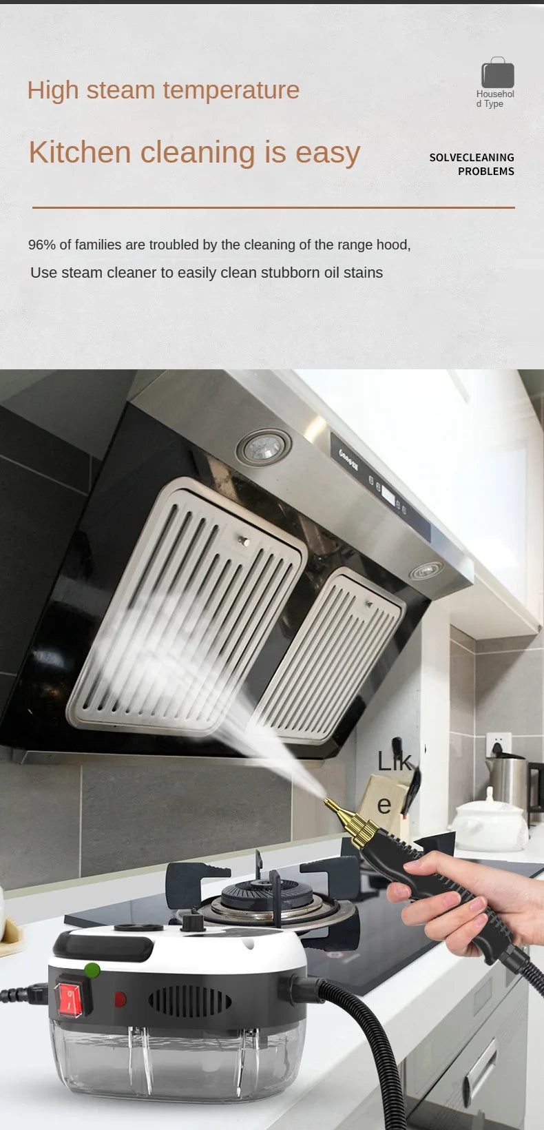 2500W Portable Steam Cleaner High Temperature  Pressure Jet  Machine