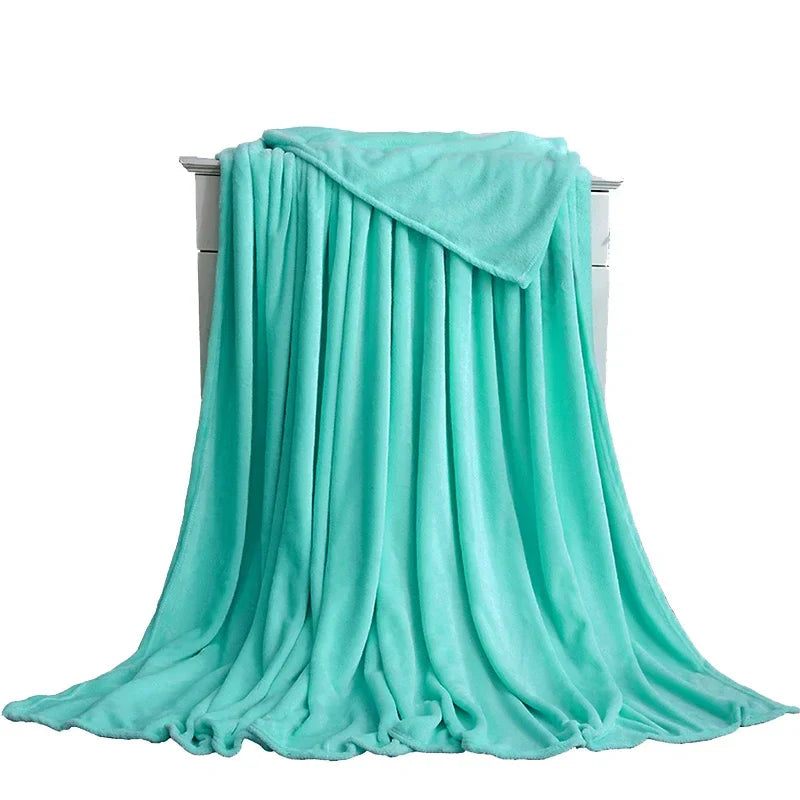 Coral Fleece Flannel Blankets Solid