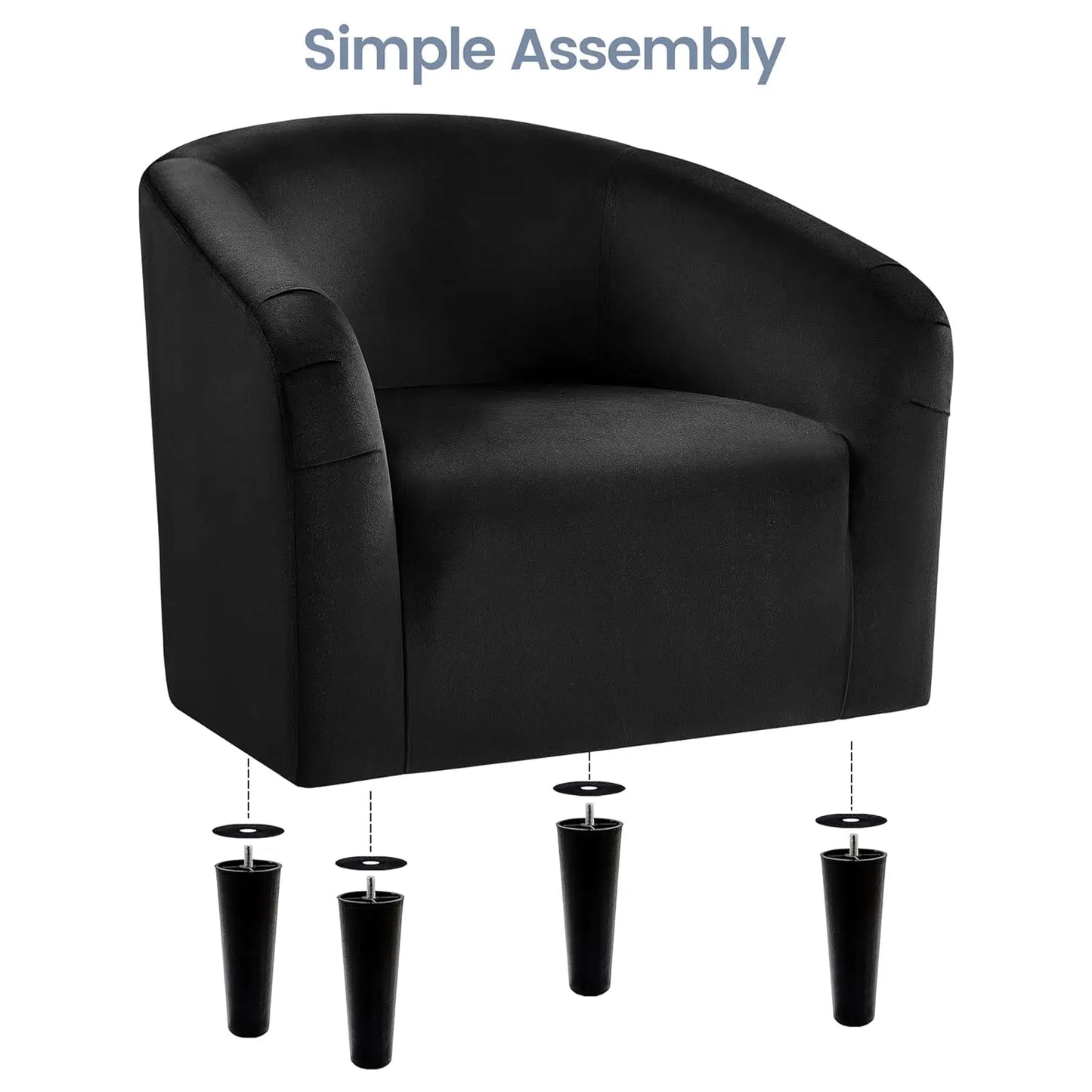 Barrel Chair, Modern Accent Chair Comfy Velvet Chair  for Living Room Bedroom Office,