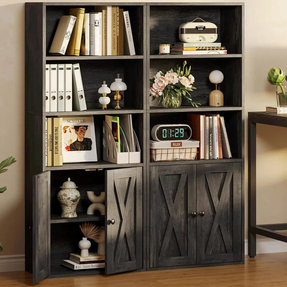 IRONCK Industrial Bookshelves and Bookcases with Doors 11.8 in  5 Shelf  Bookcase