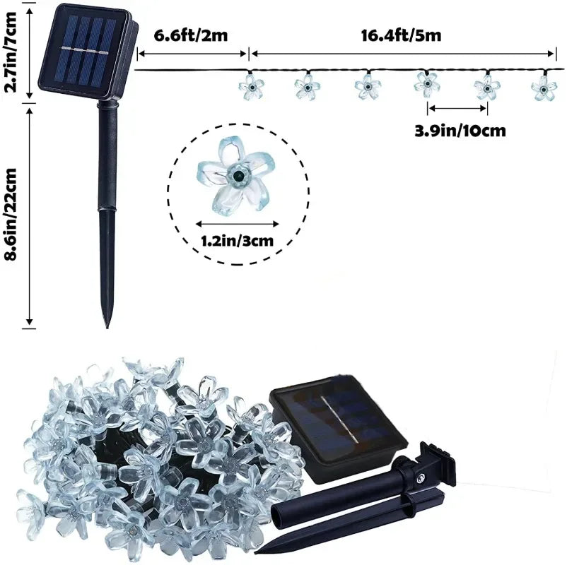 Solar Cherry Garden Blossom Flower Lights