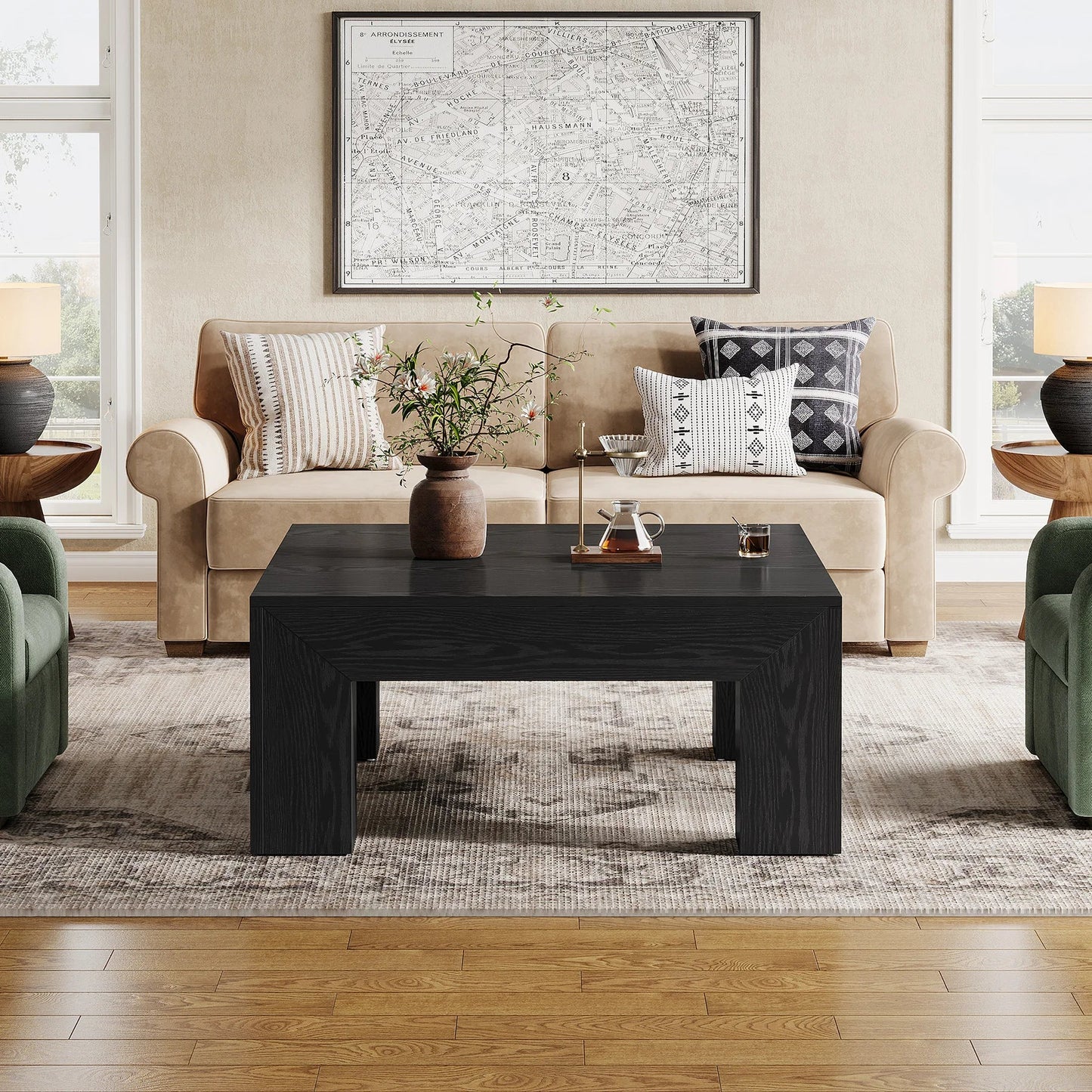 Tribesigns 39.4-Inch Square Coffee Table for Living Room, Farmhouse
