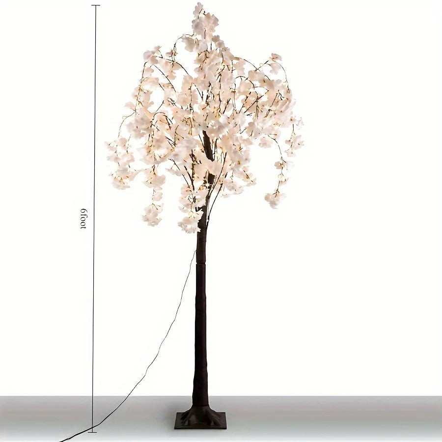 Cherry Blossom Tree Light, 6ft Lighted Trees for Decoration Inside, 450 LED Lights
