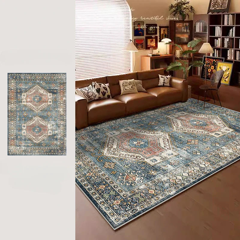American Retro Style Carpets for Living Room Plush Carpet
