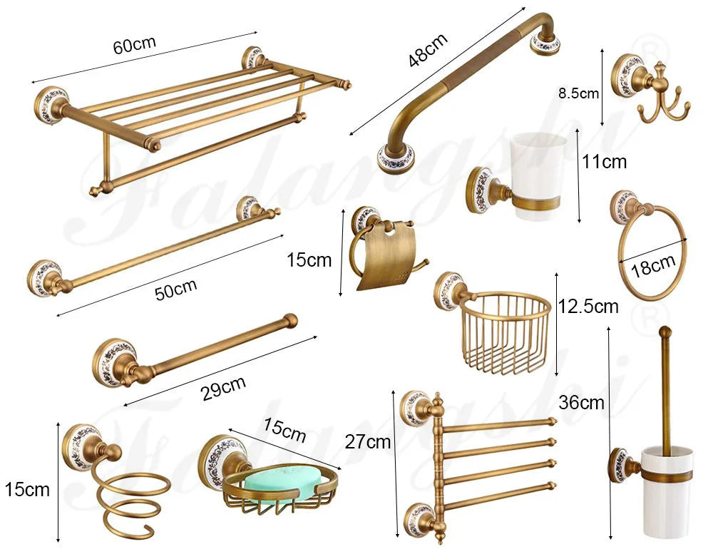Porcelain Base Bathroom Hardware Set