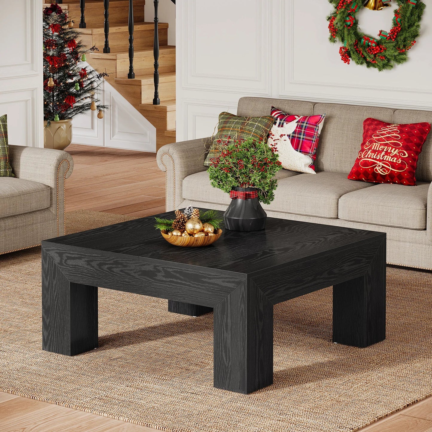 Tribesigns 39.4-Inch Square Coffee Table for Living Room, Farmhouse