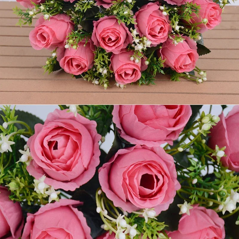 18 Heads Rose Bouquet  Silk  Bouquet Wedding  Flowers