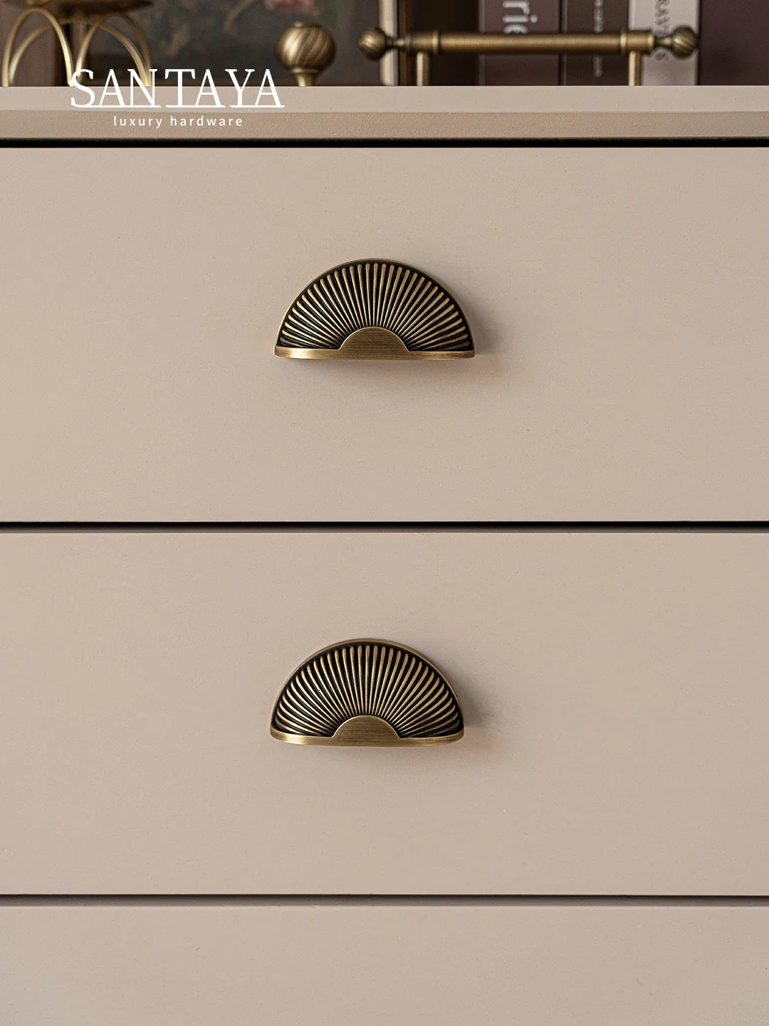 Santaya Brushed Antique Brass Handles Luxury Furniture Hardware