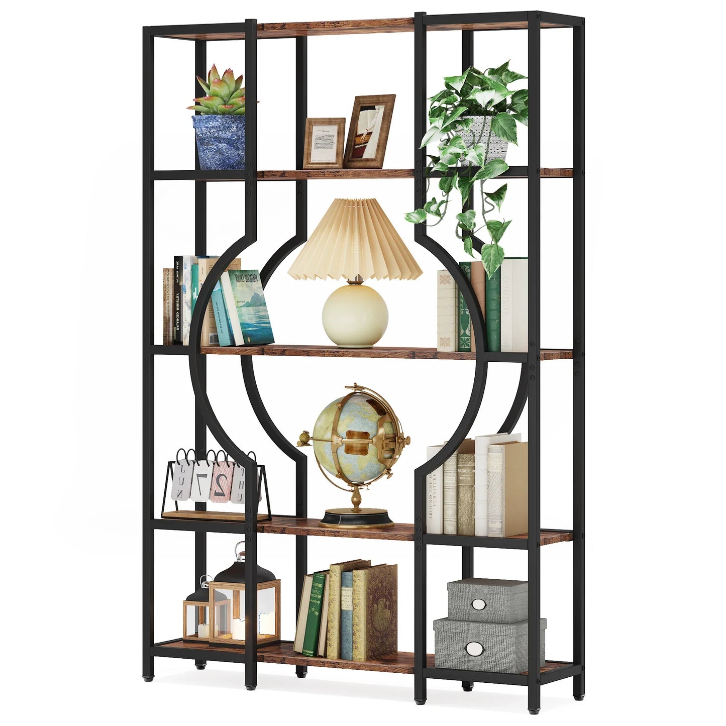 Tribesigns Bookshelf Industrial 5 Tier Etagere Bookcase,