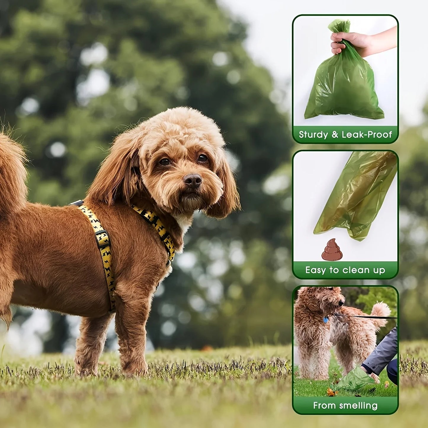 Biodegradable Dog Poop Bags, Extra Thick Leak Proof Waste Bags with Dispenser, Eco-Friendly  Scented