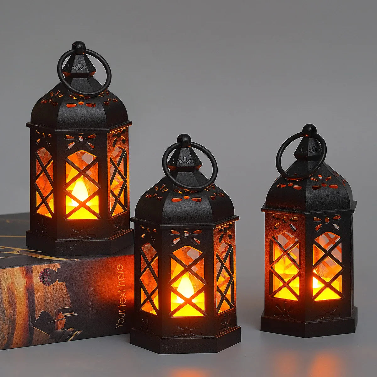Retro Desktop Lamp Atmosphere Decoration Wind Lamp Candle