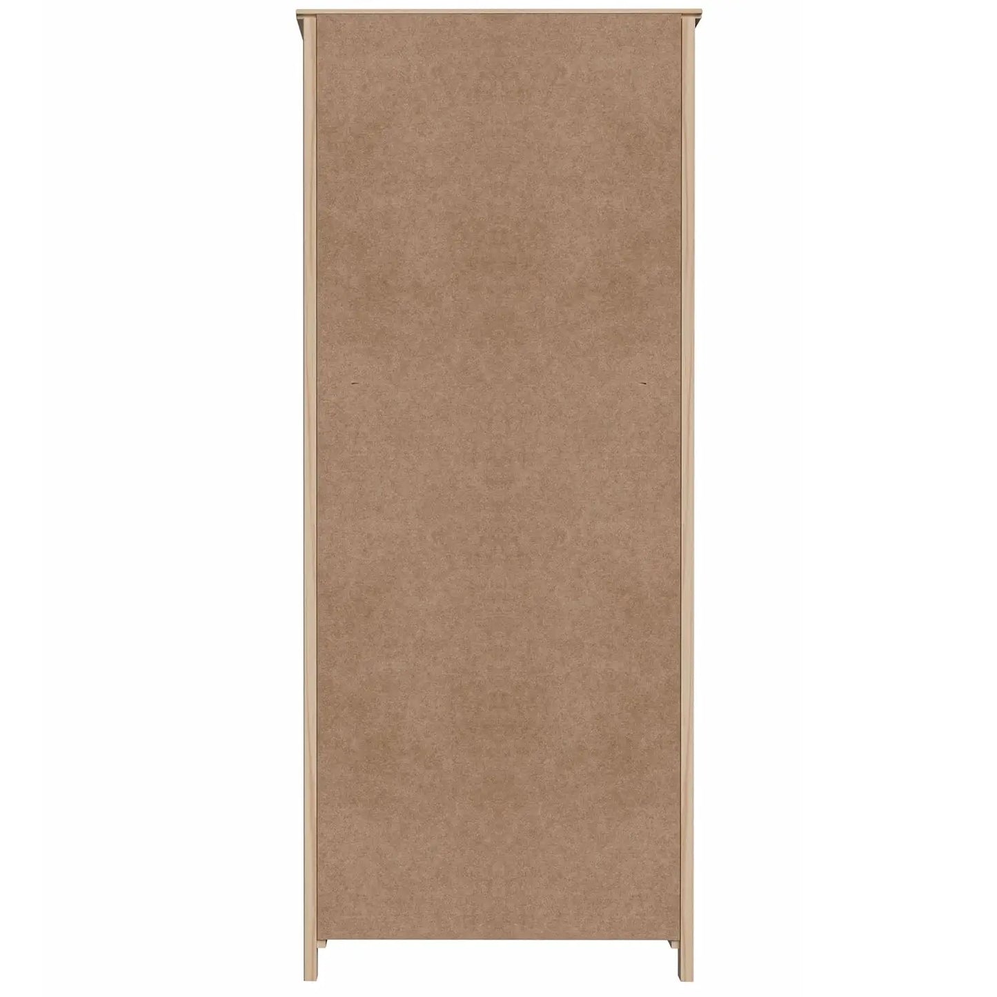 Solid Wood Armoire – 2-Door Wardrobe Cabinet with Adjustable Shelves, Tall Bedroom Storage Closet, Unfinished