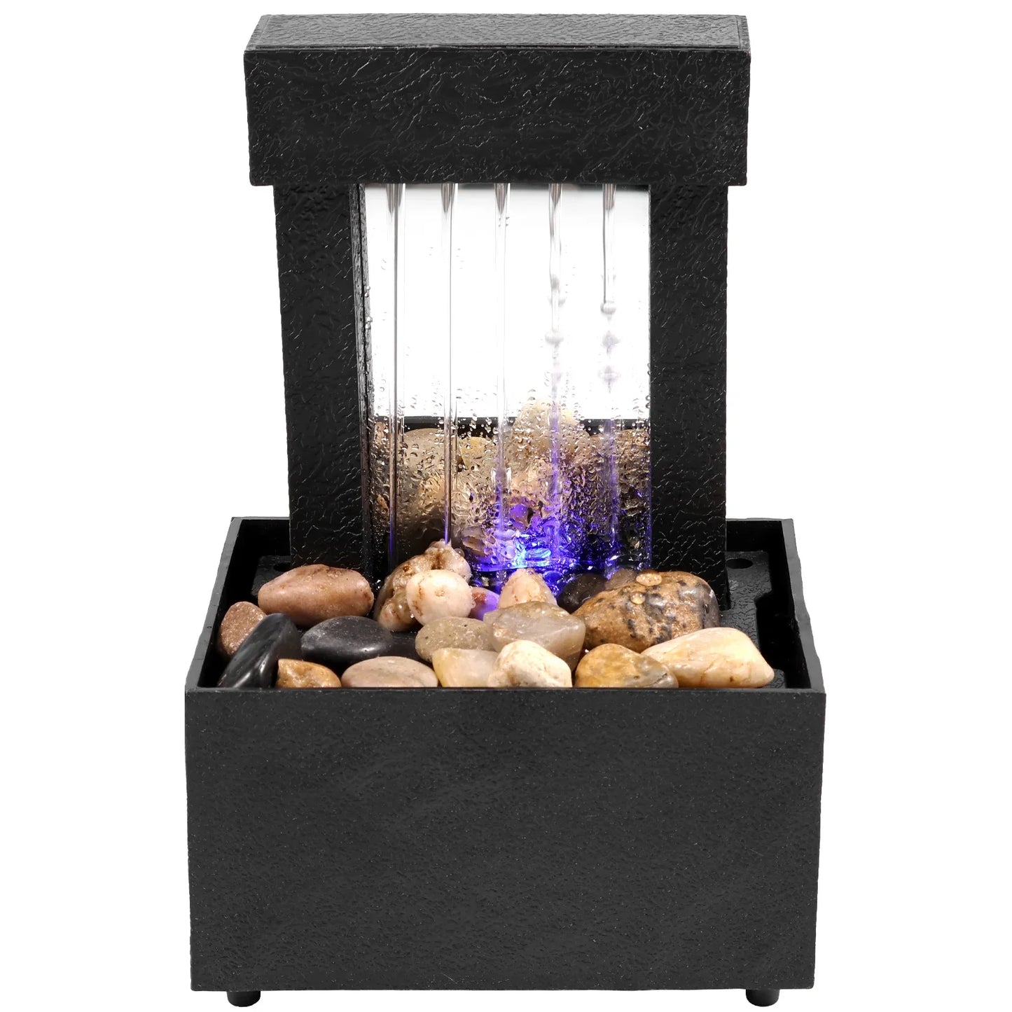 Tabletop Waterfall Home Decor  Desktop Fountain with Soft Lights Flowing Water Ornaments