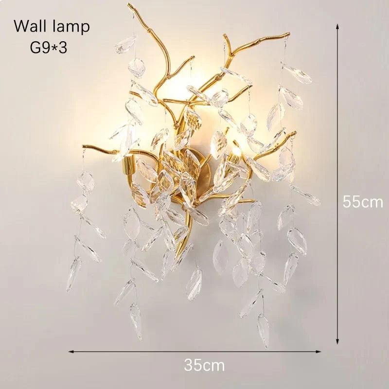 2025 Luxury Gold Crystal LED Chandeliers Living Dining  Lustre Ceiling Pendant Lamps I