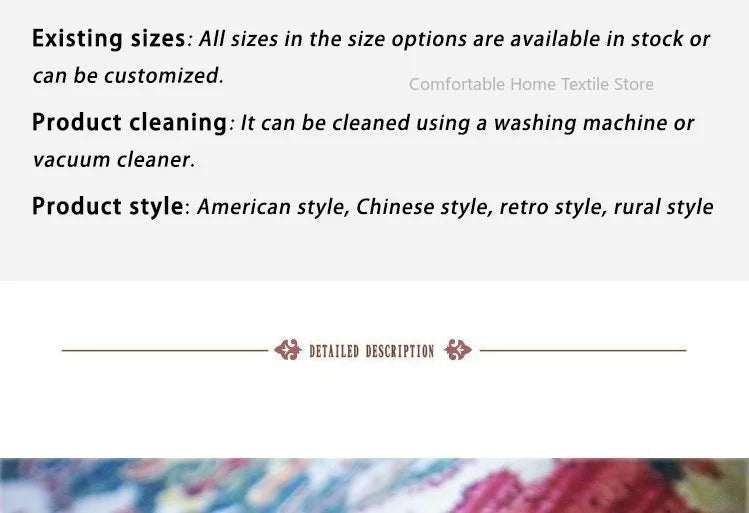 Persian Style Carpet for Living Room Bedroom Carpet Non-slip Bedside  200x300