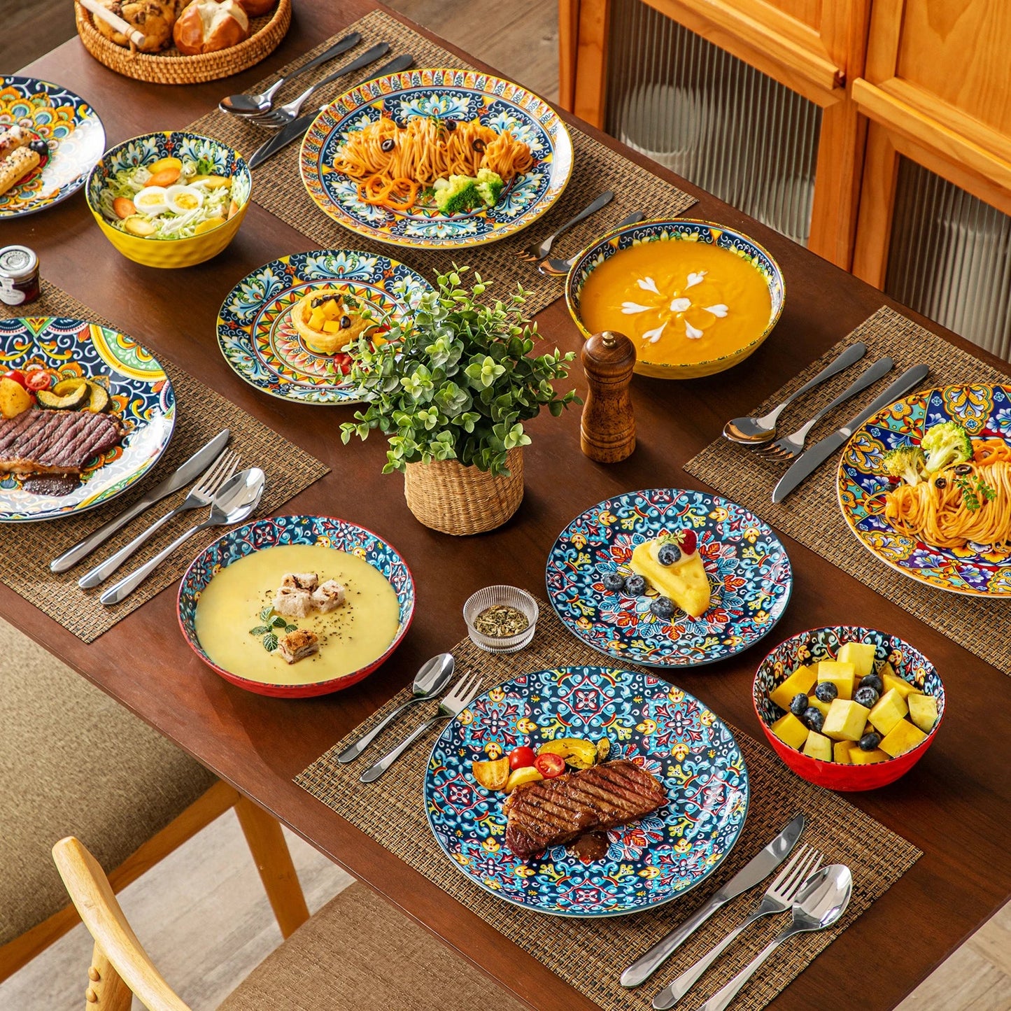 vancasso 12/16/18/24 Piece Ceramic Dinnerware Set For 6