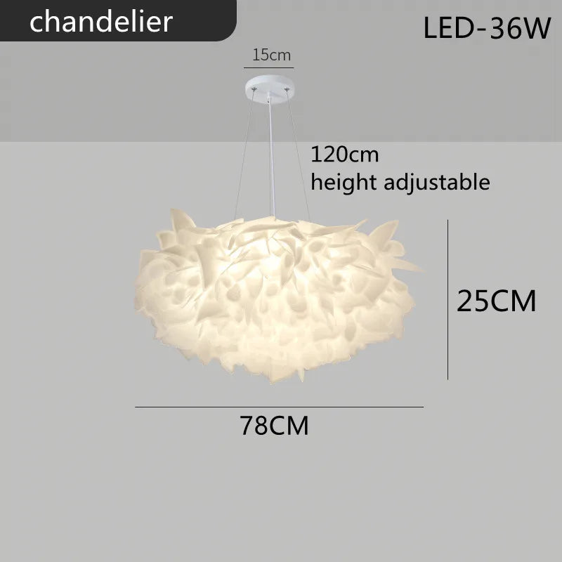 Exquisite Leaves Dimmable LED Ceiling Lights White Remote Control