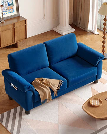 48 Inch Vesgantti Loveseat Sofa - Solid Wood Legs  Throw Pillow