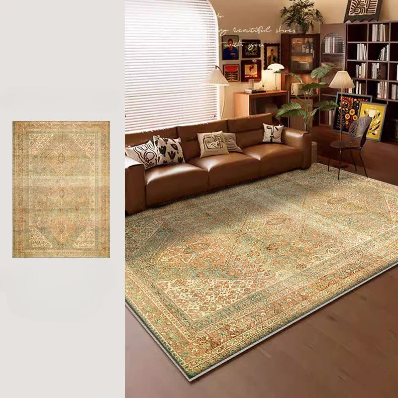American Retro Style Carpets for Living Room Plush Carpet