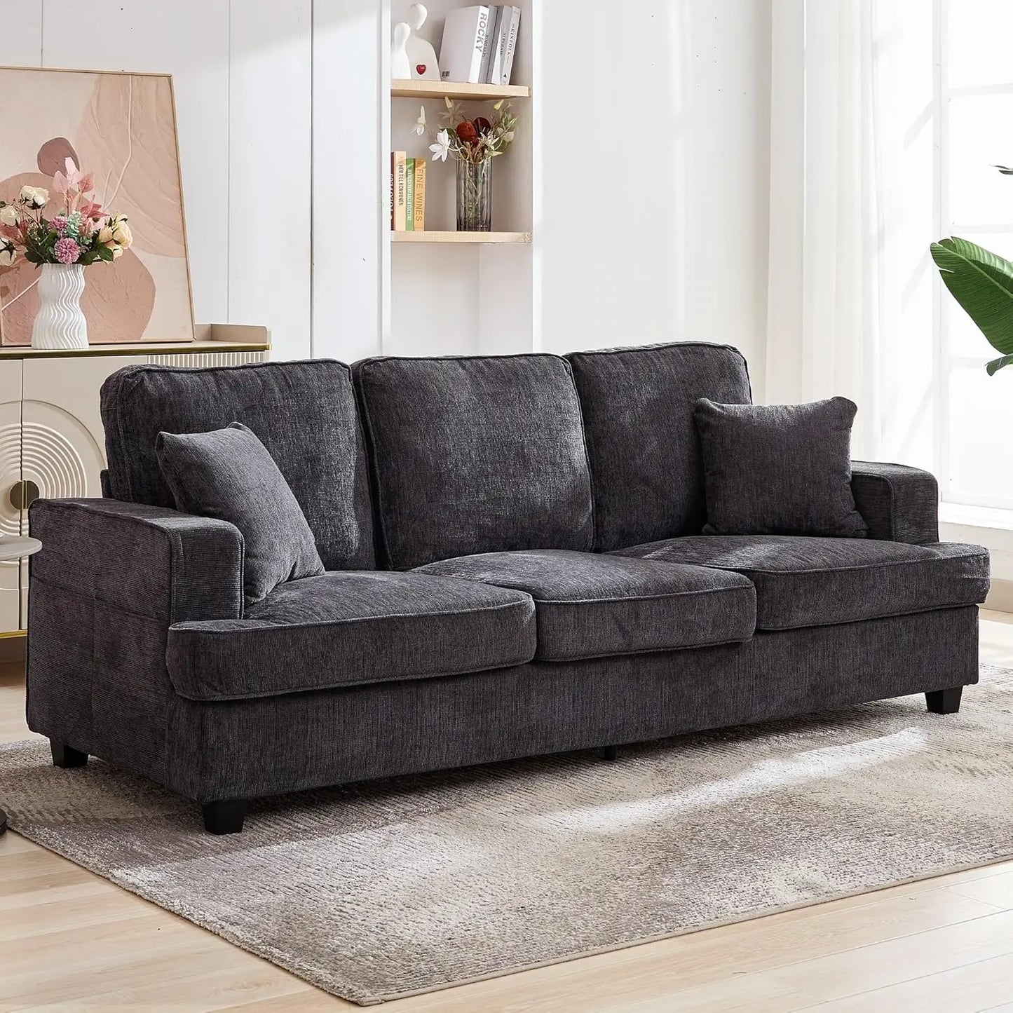 Couches for Living Room, 89 inch Cloud Couch Sofa in Chenile with Extra Comfy Soft Deep Seats,