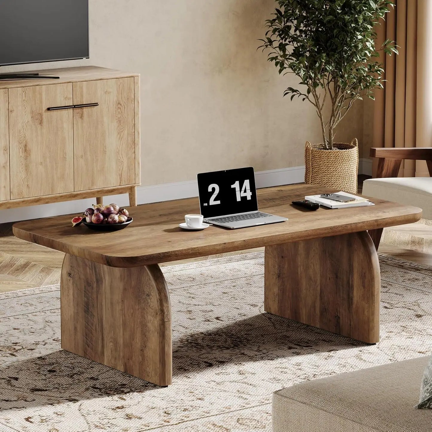 Rectangle Coffee Table,, Farmhouse Accent Center Low Cocktail