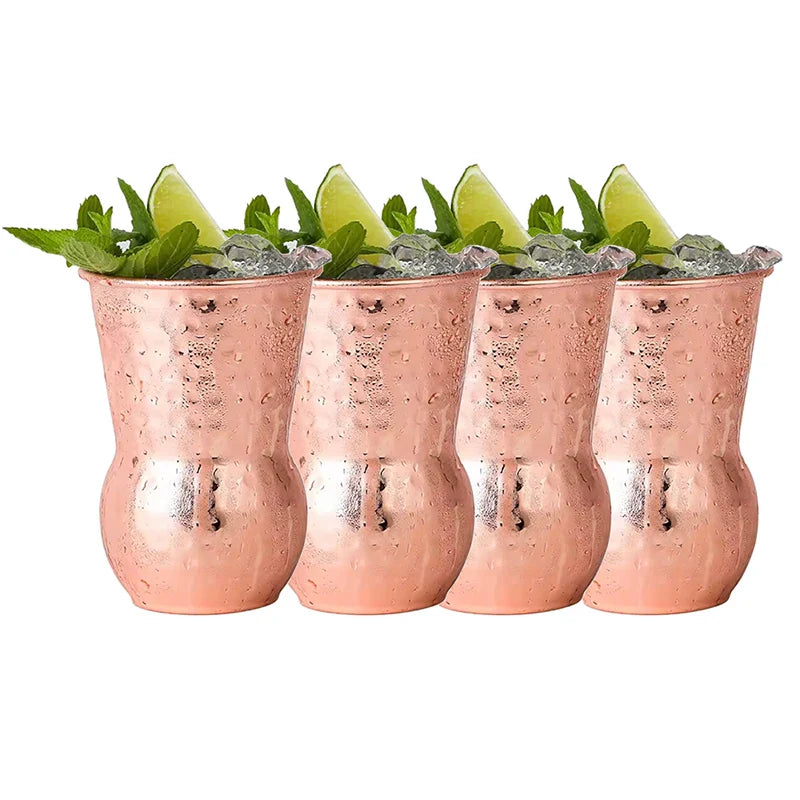 4PCS 550ml 18 Ounces Hammered Copper Plated  Moscow Mule Mug
