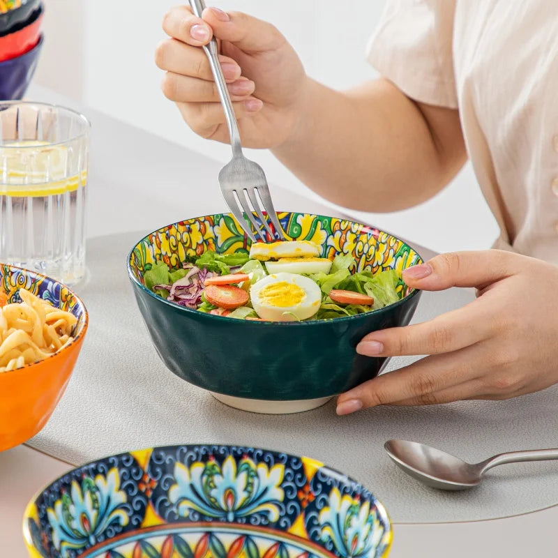 Malacasa Bohemia Retro Ceramic Dinnerware Set