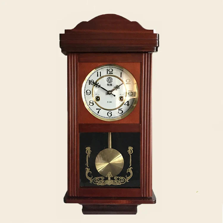 Retro Mechanical Wall Clock Old-fashioned Clockwork Pendulum