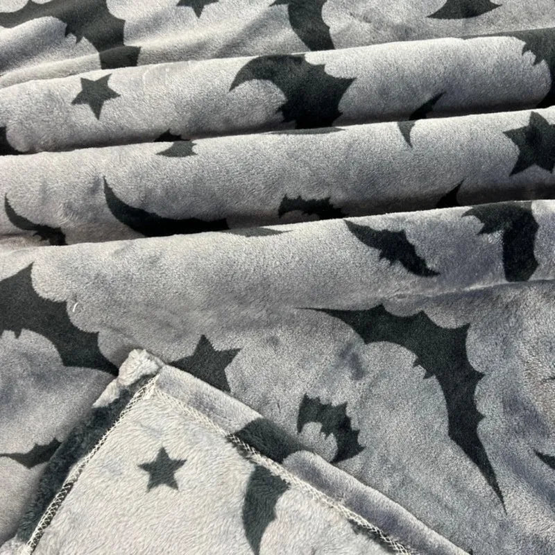 Black and Gray Halloween Throw Blanket