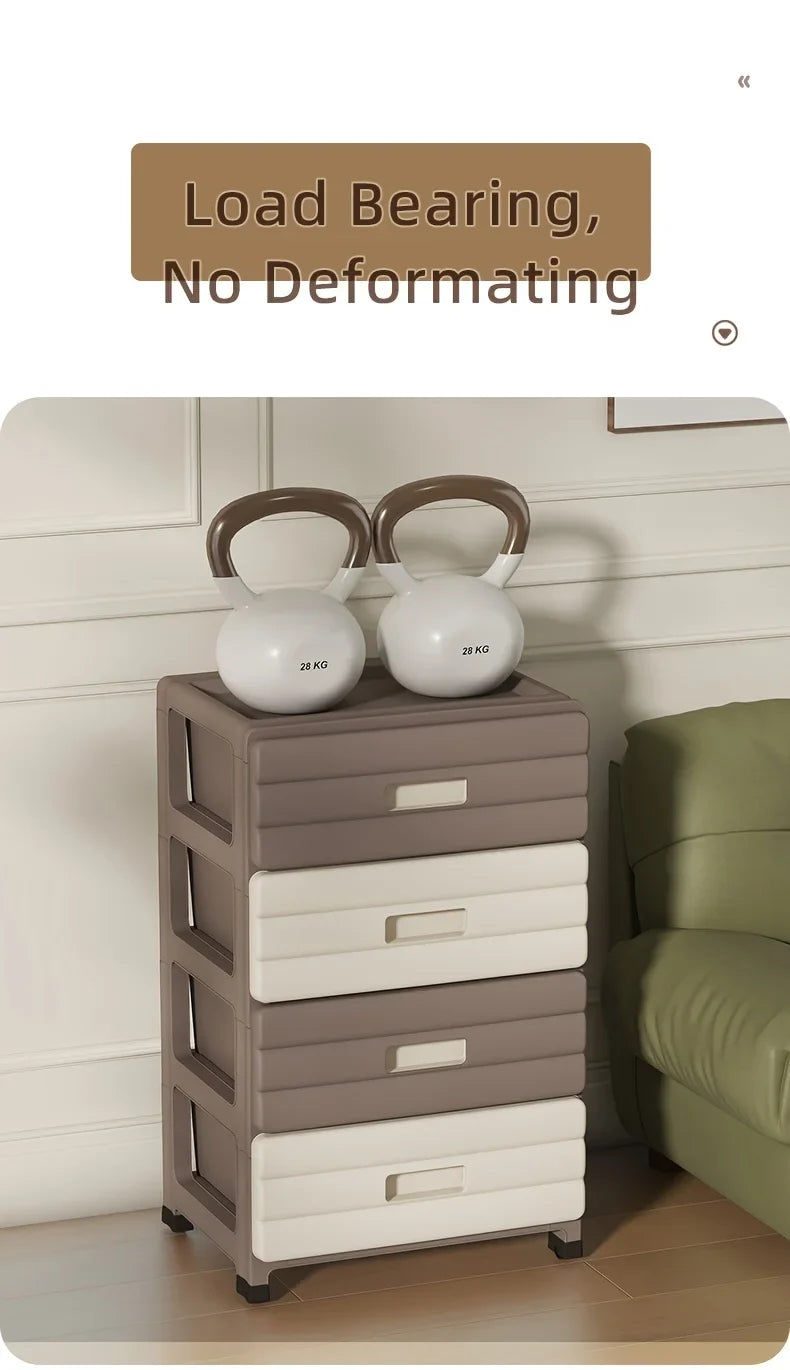 5-Drawer White Storage Cabinet - Sturdy, Smooth Sliding for Closet, Office, Bedroom Organization.