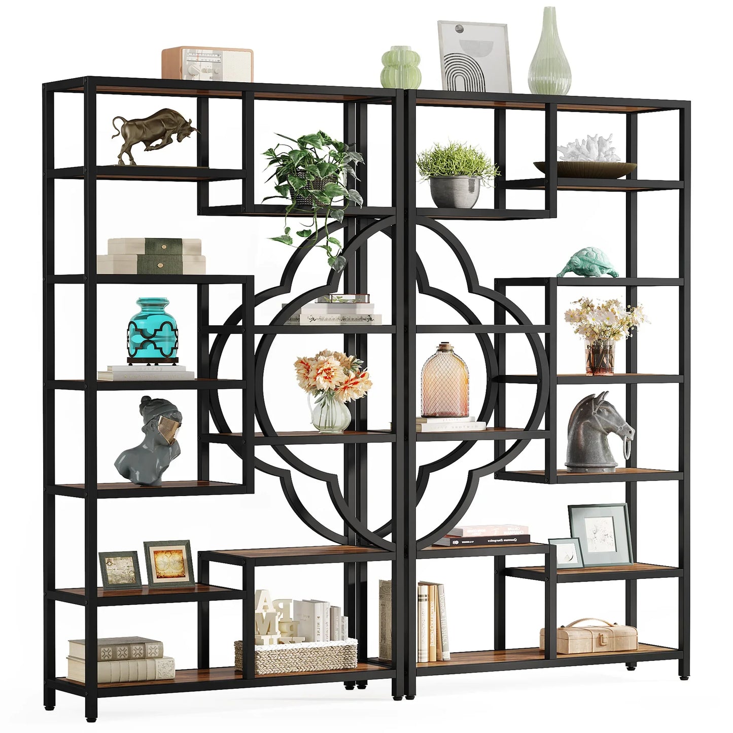 Tribesigns Bookshelf Industrial 5 Tier Etagere Bookcase,