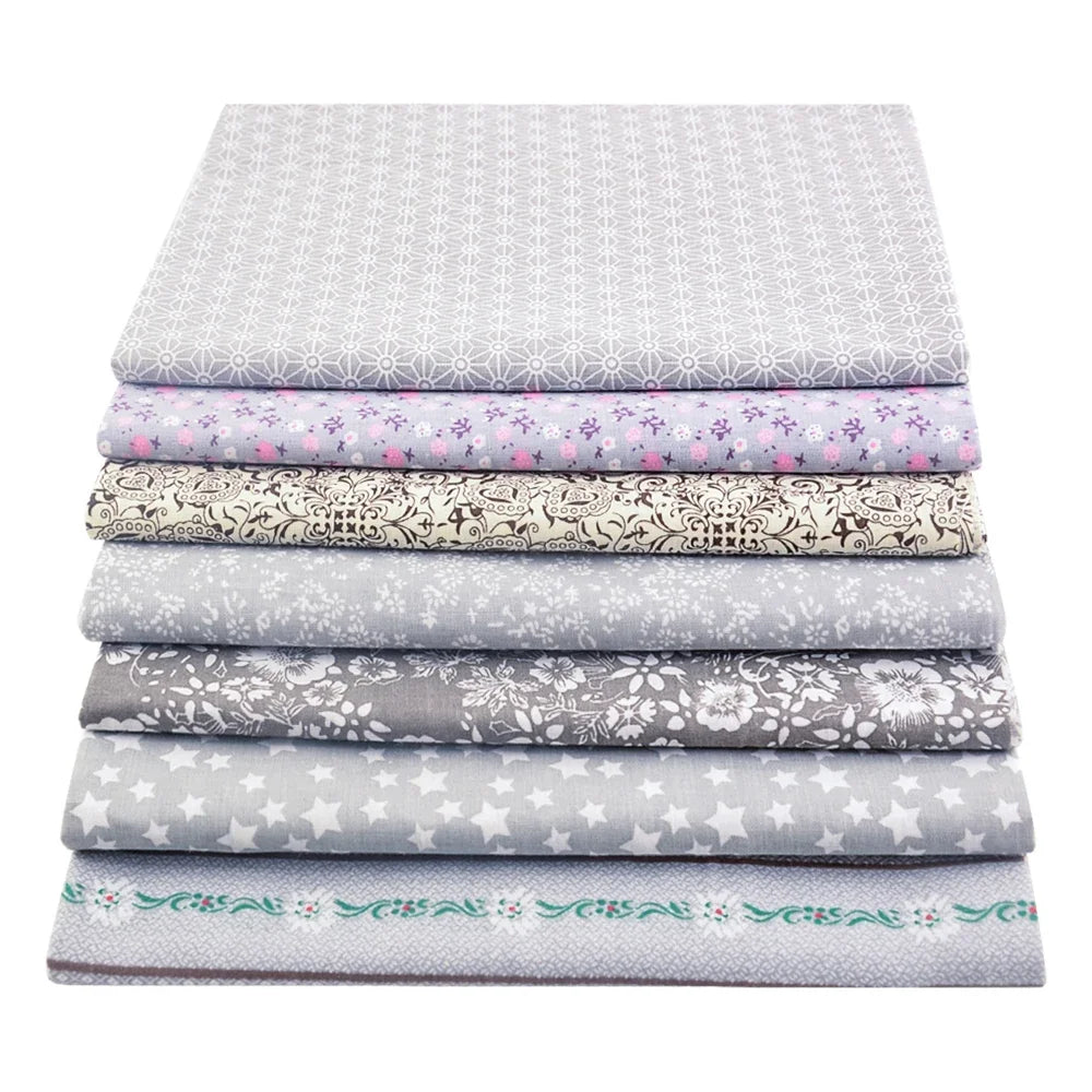 8PCS Pack Square Multicolor Printed Cotton Fabric For Sewing Quilt
