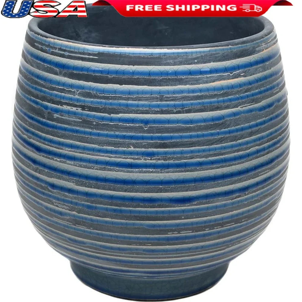 Ceramic Lynlee Planter 10 Inch Round Pot with Drainage Holes W