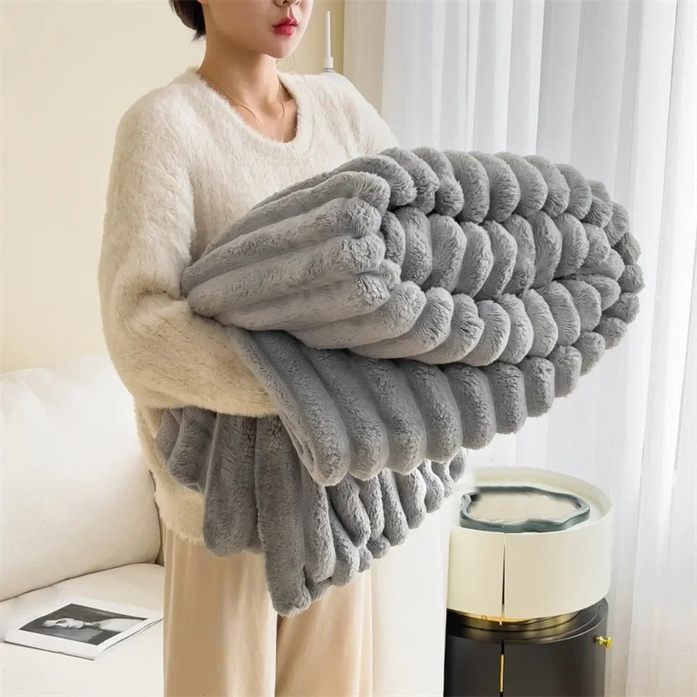 Ultra Soft Faux Rabbit Fur Throw
